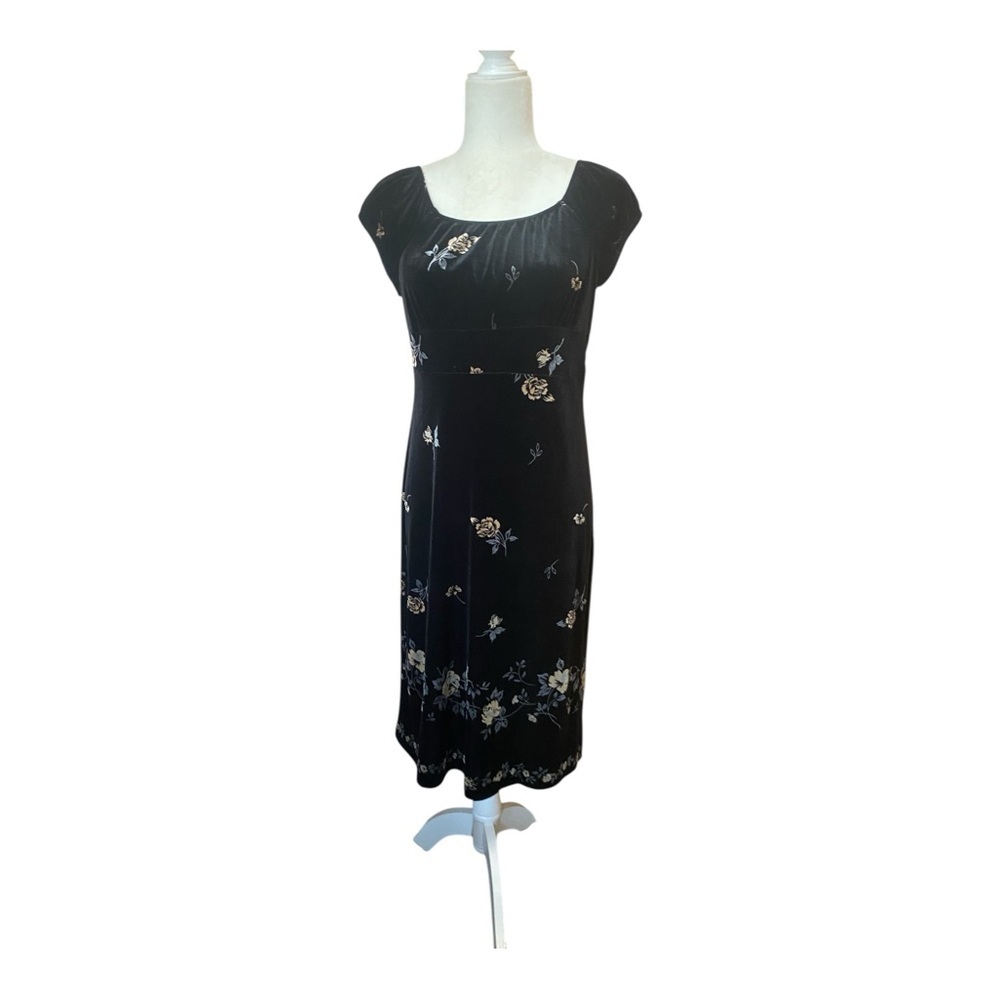 Girlfriends Womens Vintage Floral Y2K Dress Size Medium Velour Twee 90s Romantic